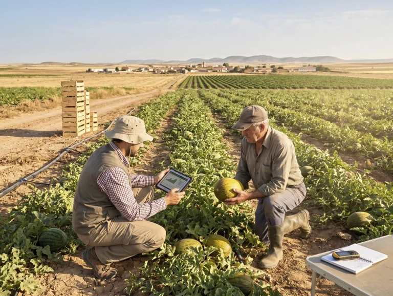 Recolección de melón en Castilla-La Mancha durante la campaña 2026